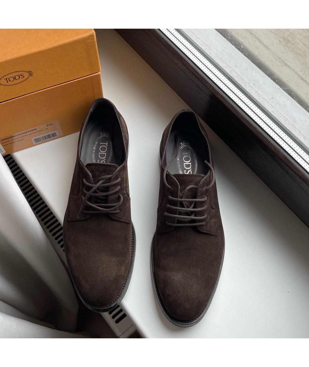 TOD'S Коричневые замшевые туфли, фото 3