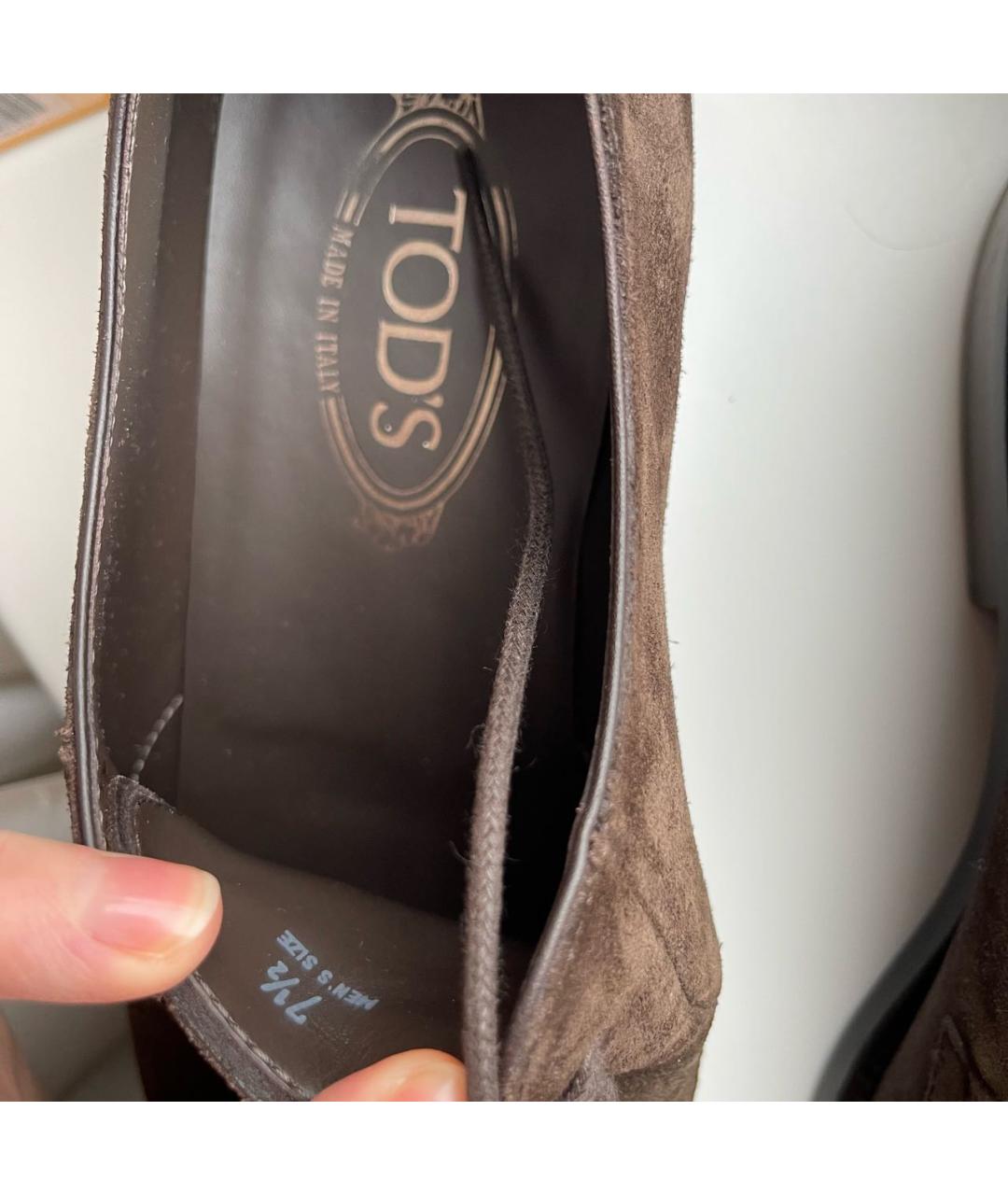 TOD'S Коричневые замшевые туфли, фото 6
