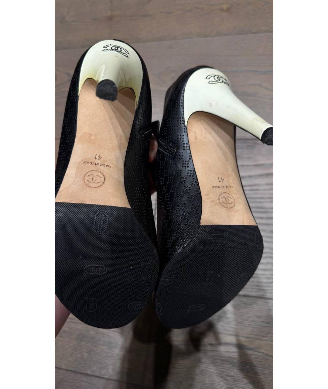 CHANEL Черные кожаные босоножки, фото 8
