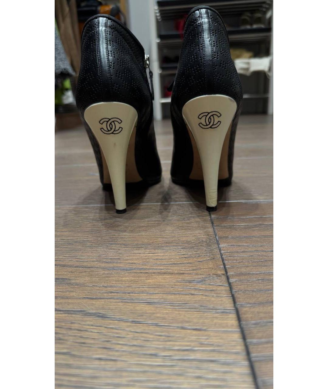 CHANEL Черные кожаные босоножки, фото 6