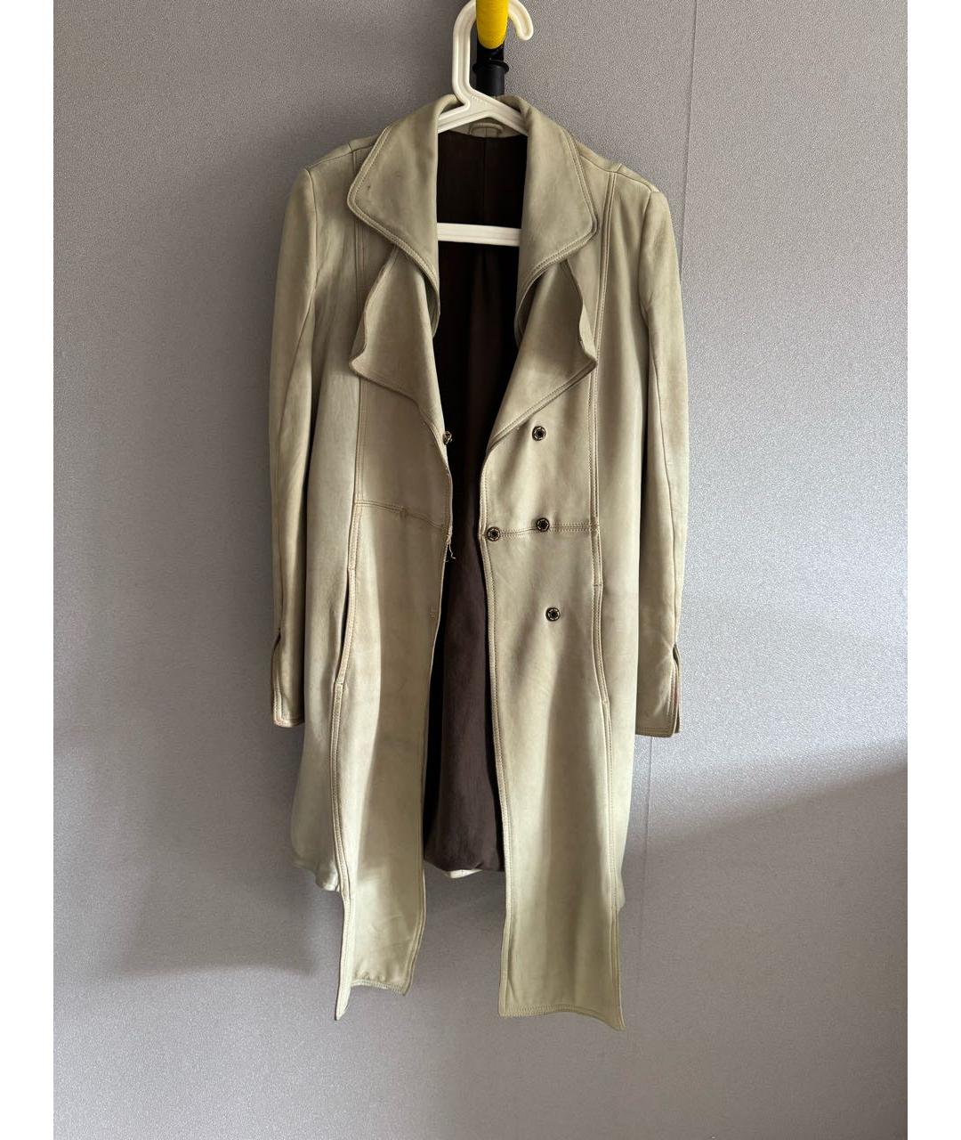 GIORGIO BRATO Серый кожаный тренч/плащ, фото 4