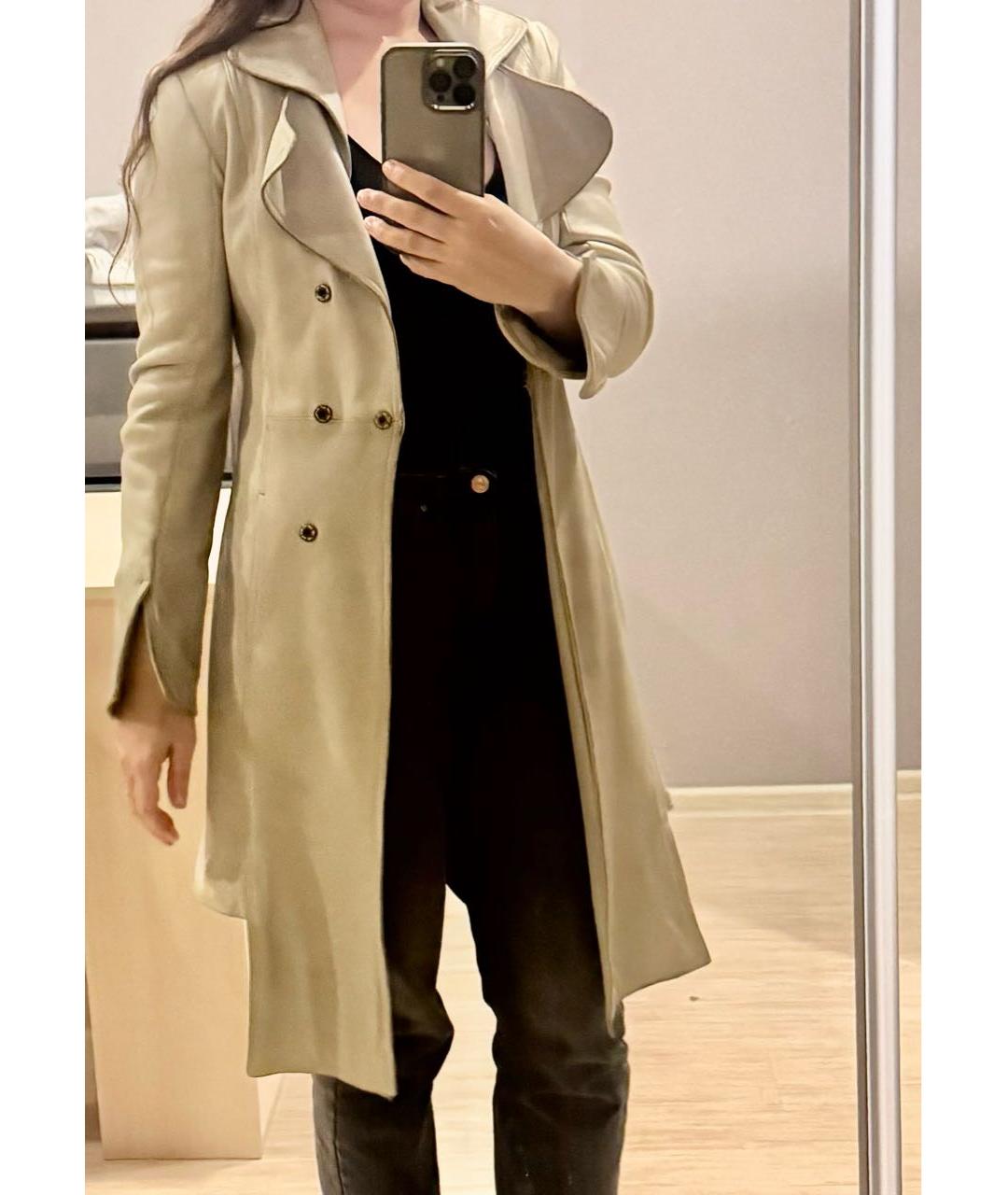 GIORGIO BRATO Серый кожаный тренч/плащ, фото 3