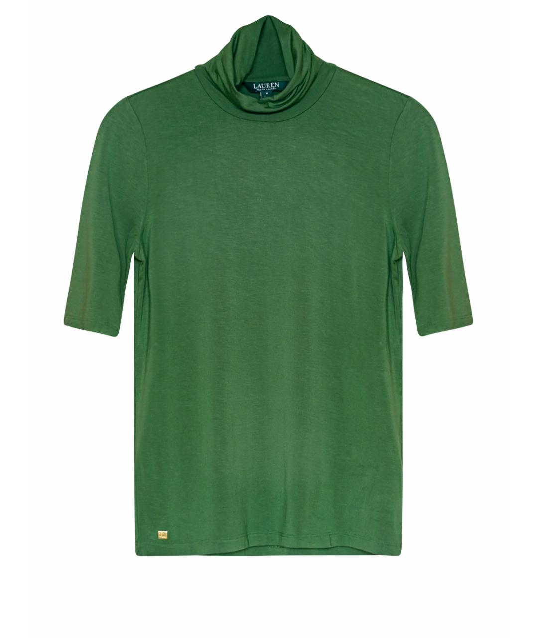 RALPH LAUREN Зеленая вискозная водолазка, фото 1