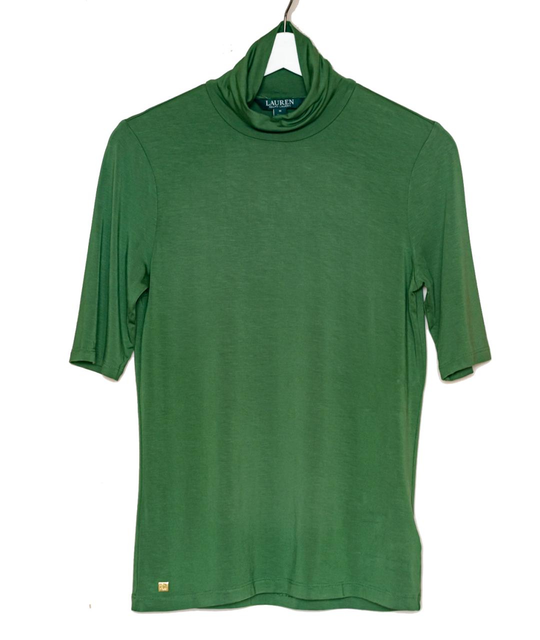 RALPH LAUREN Зеленая вискозная водолазка, фото 7