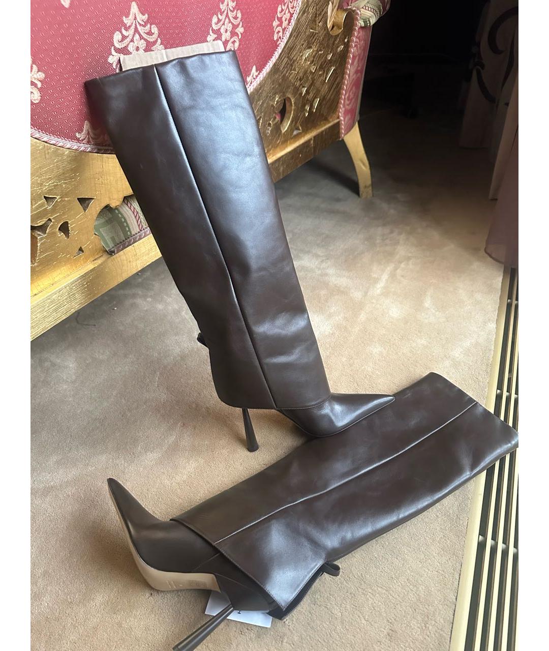 GIABORGHINI Коричневые кожаные сапоги, фото 4