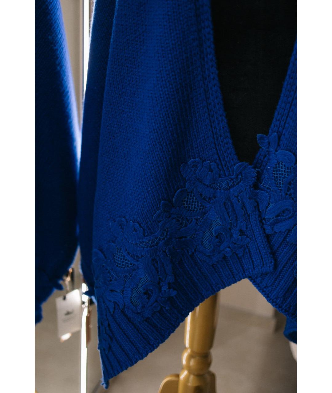 ERMANNO SCERVINO Синий шерстяной шарф, фото 4