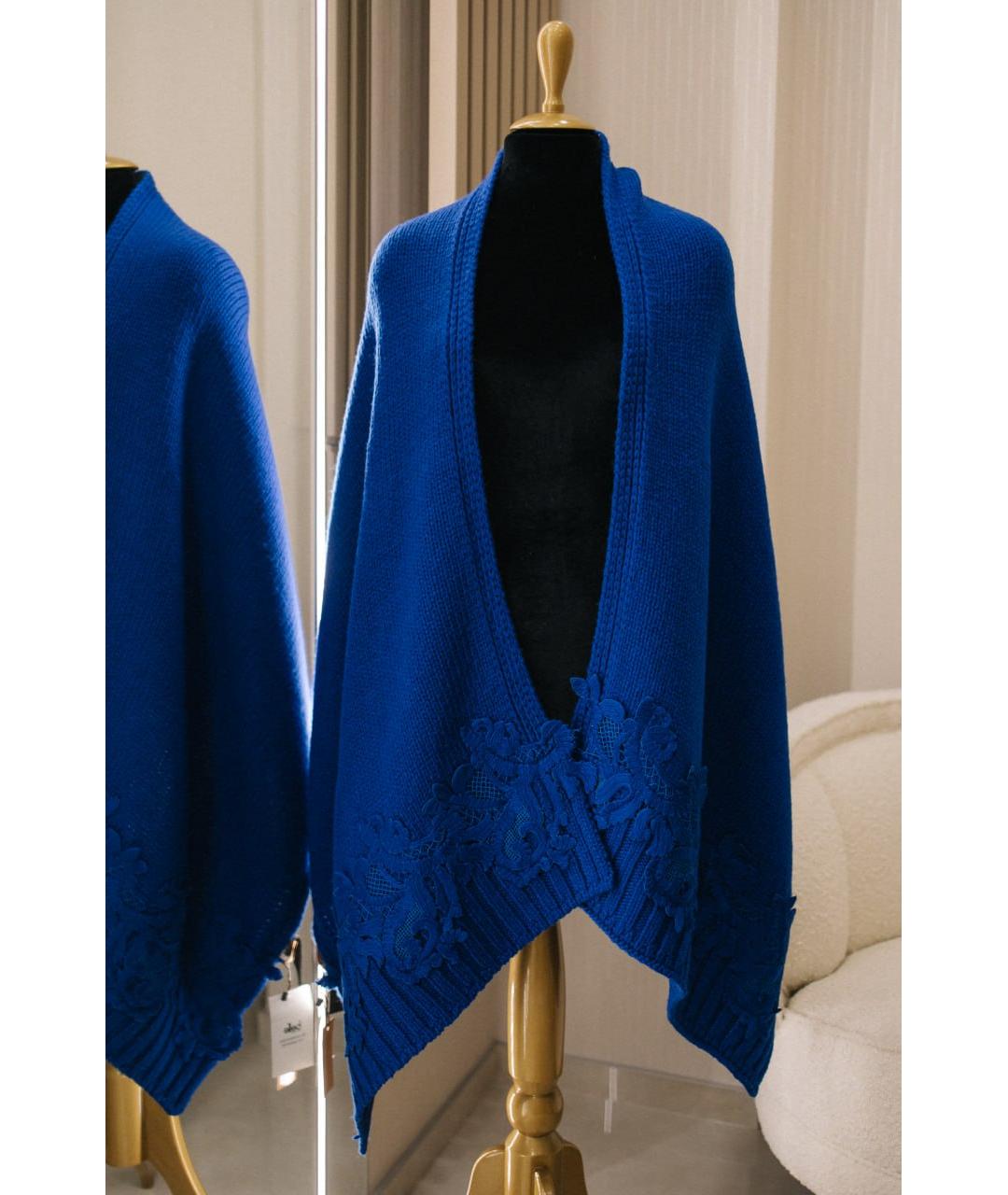 ERMANNO SCERVINO Синий шерстяной шарф, фото 2