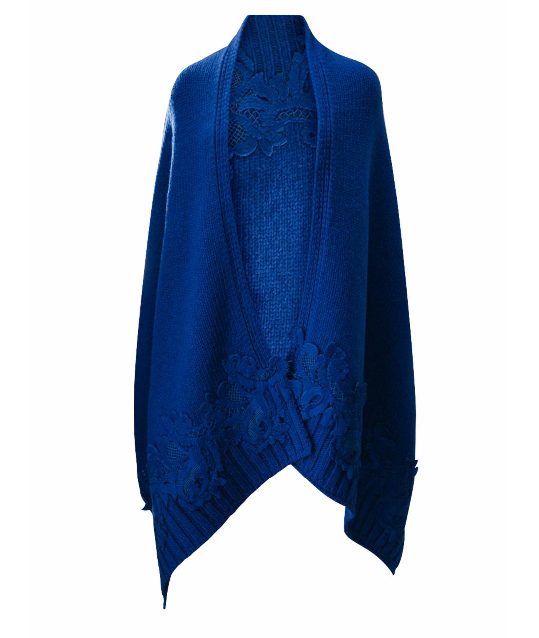 ERMANNO SCERVINO Синий шерстяной шарф, фото 1