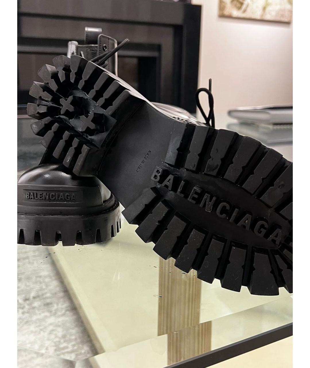 BALENCIAGA Черные кожаные ботинки, фото 5