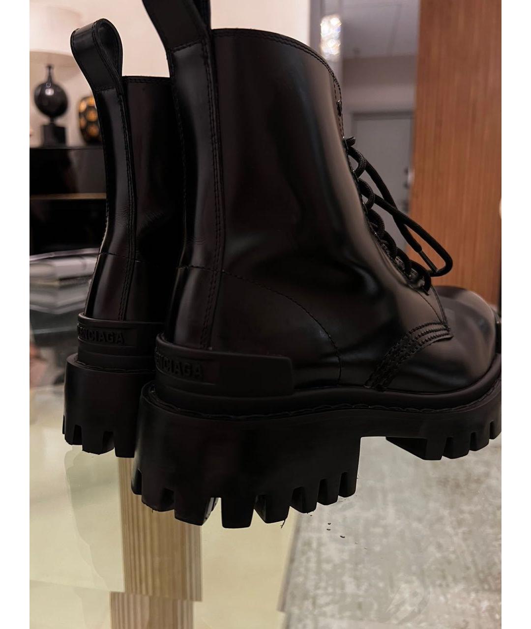BALENCIAGA Черные кожаные ботинки, фото 8