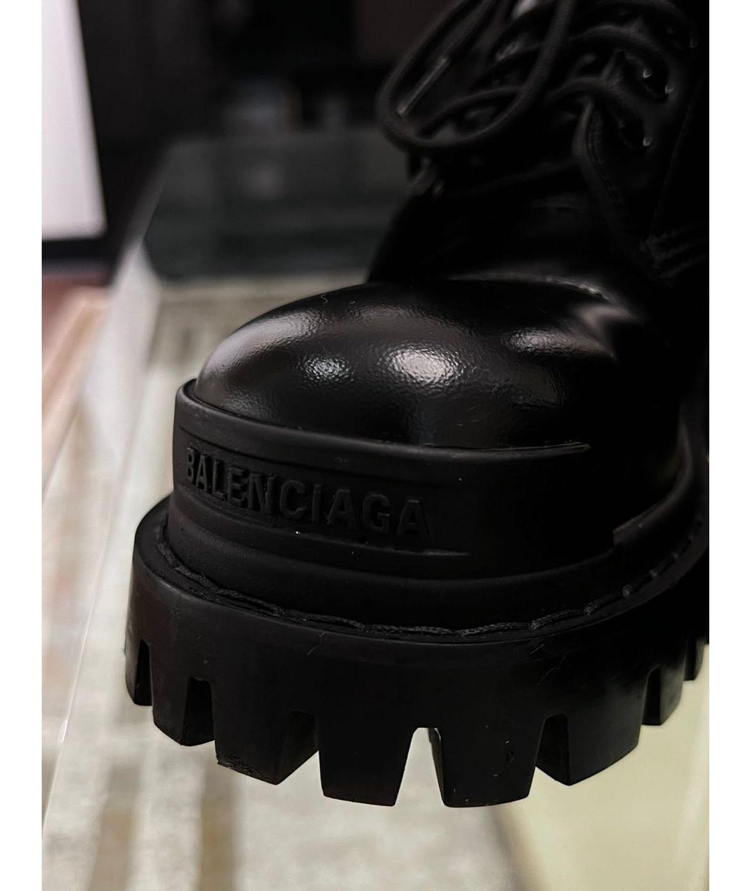 BALENCIAGA Черные кожаные ботинки, фото 6