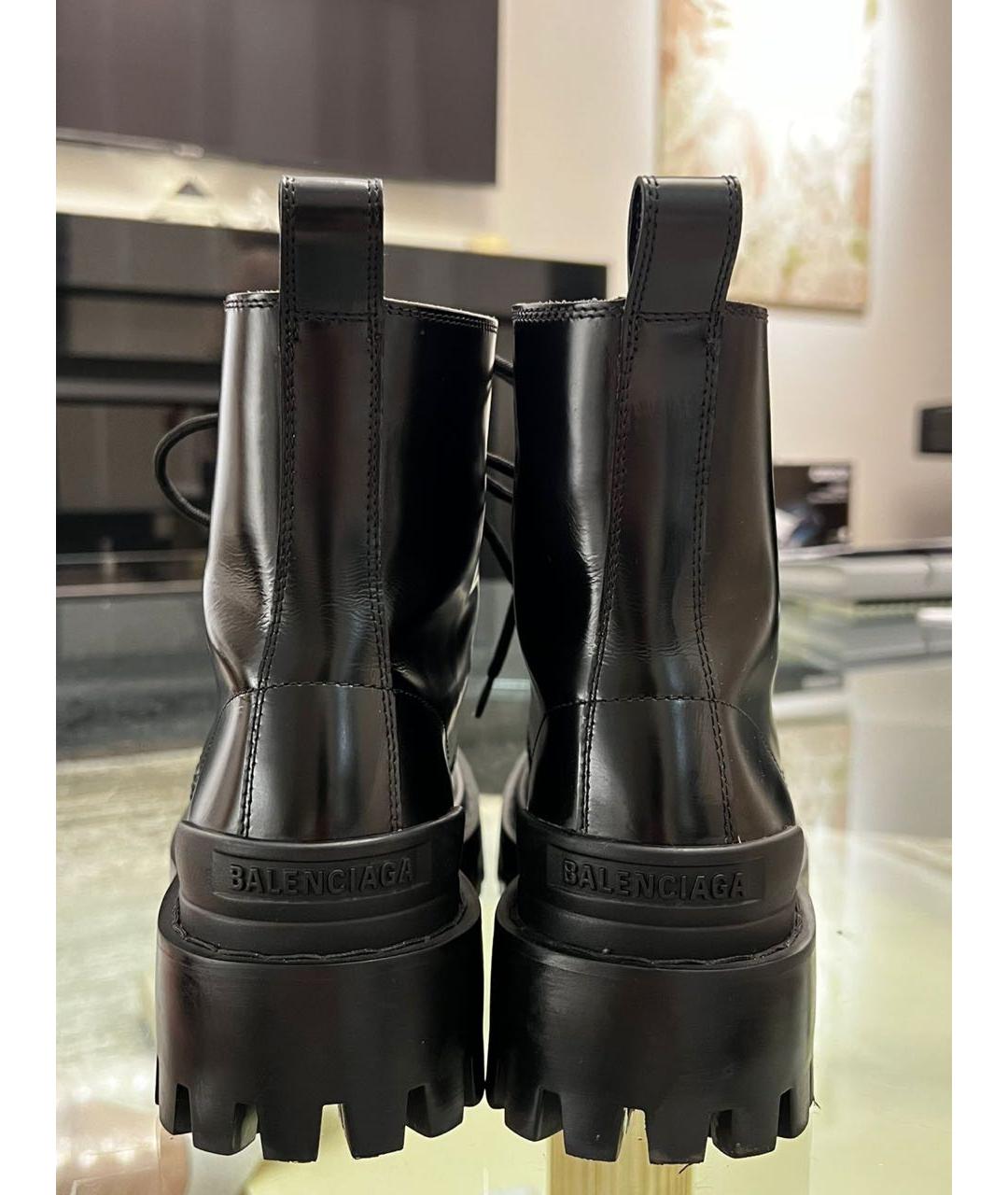 BALENCIAGA Черные кожаные ботинки, фото 4