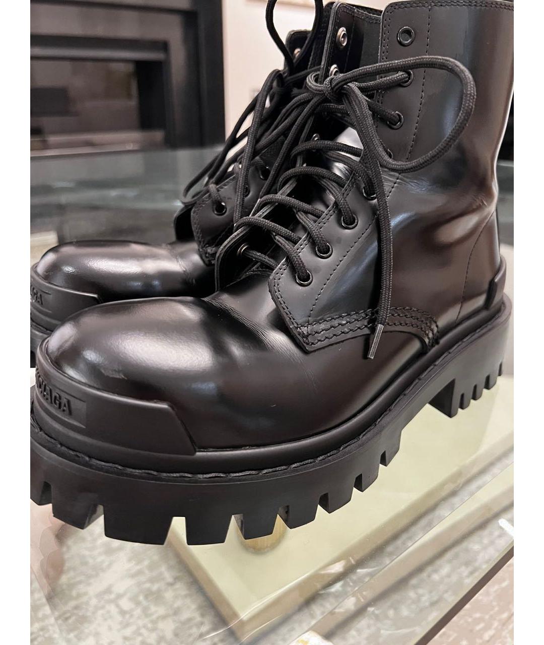 BALENCIAGA Черные кожаные ботинки, фото 2