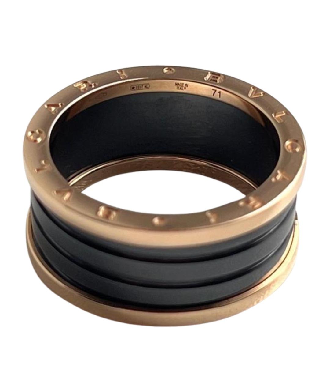 BVLGARI Черное кольцо из розового золота, фото 1