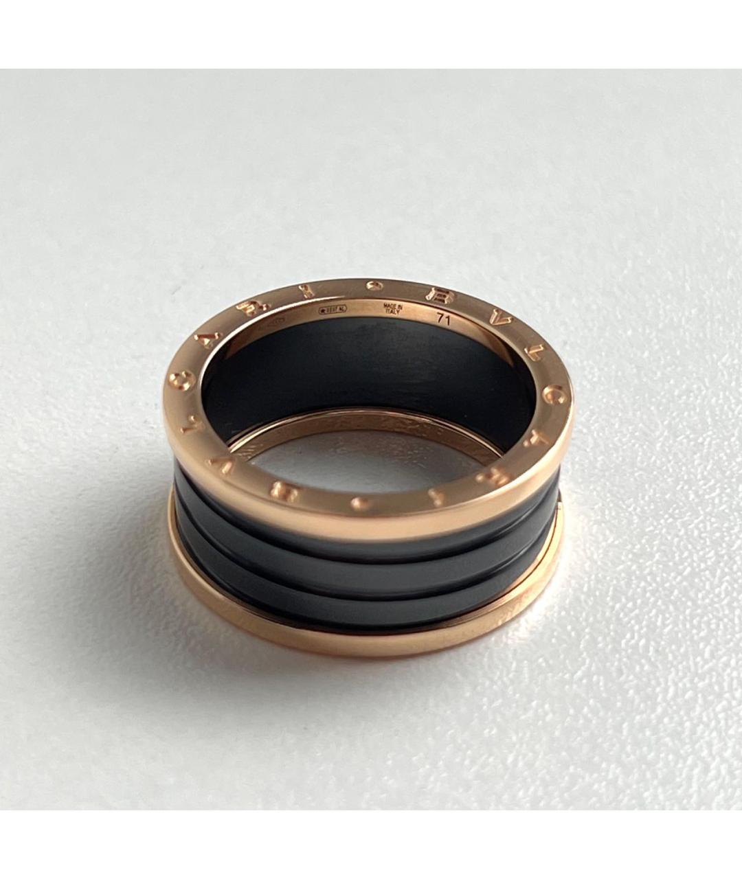 BVLGARI Черное кольцо из розового золота, фото 6