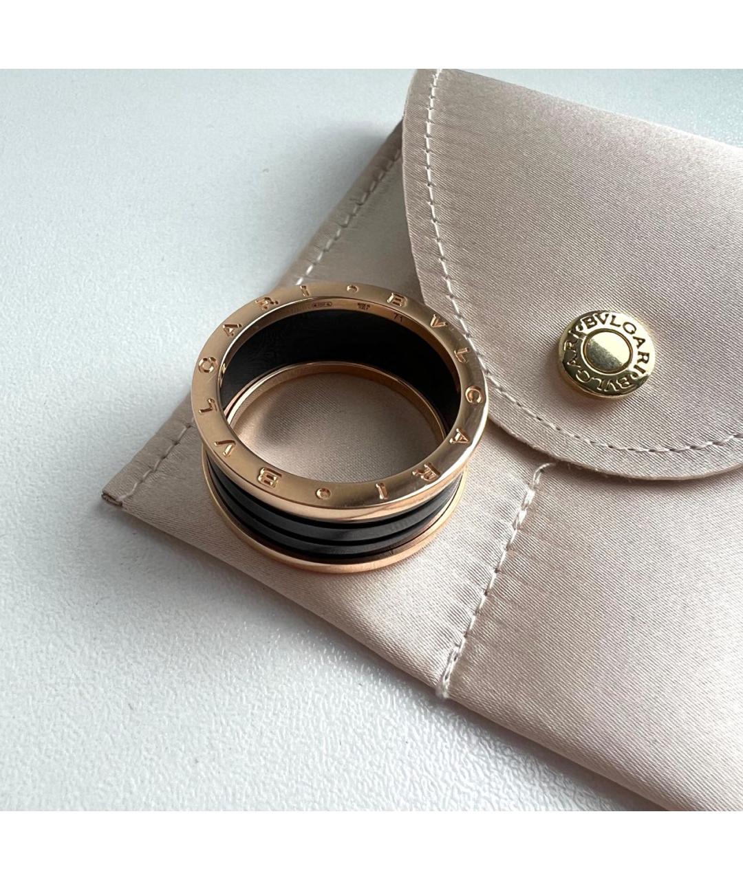BVLGARI Черное кольцо из розового золота, фото 2