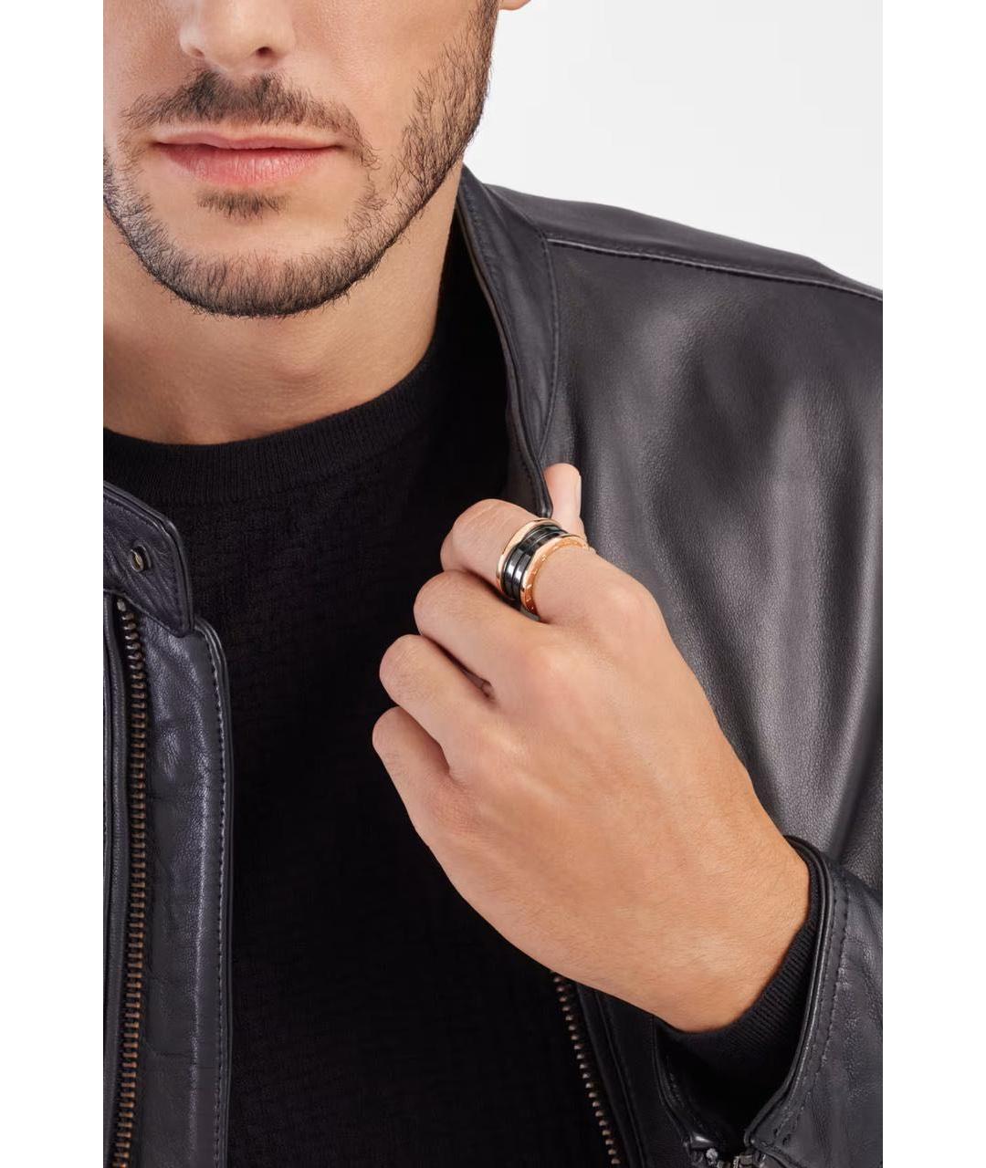 BVLGARI Черное кольцо из розового золота, фото 4