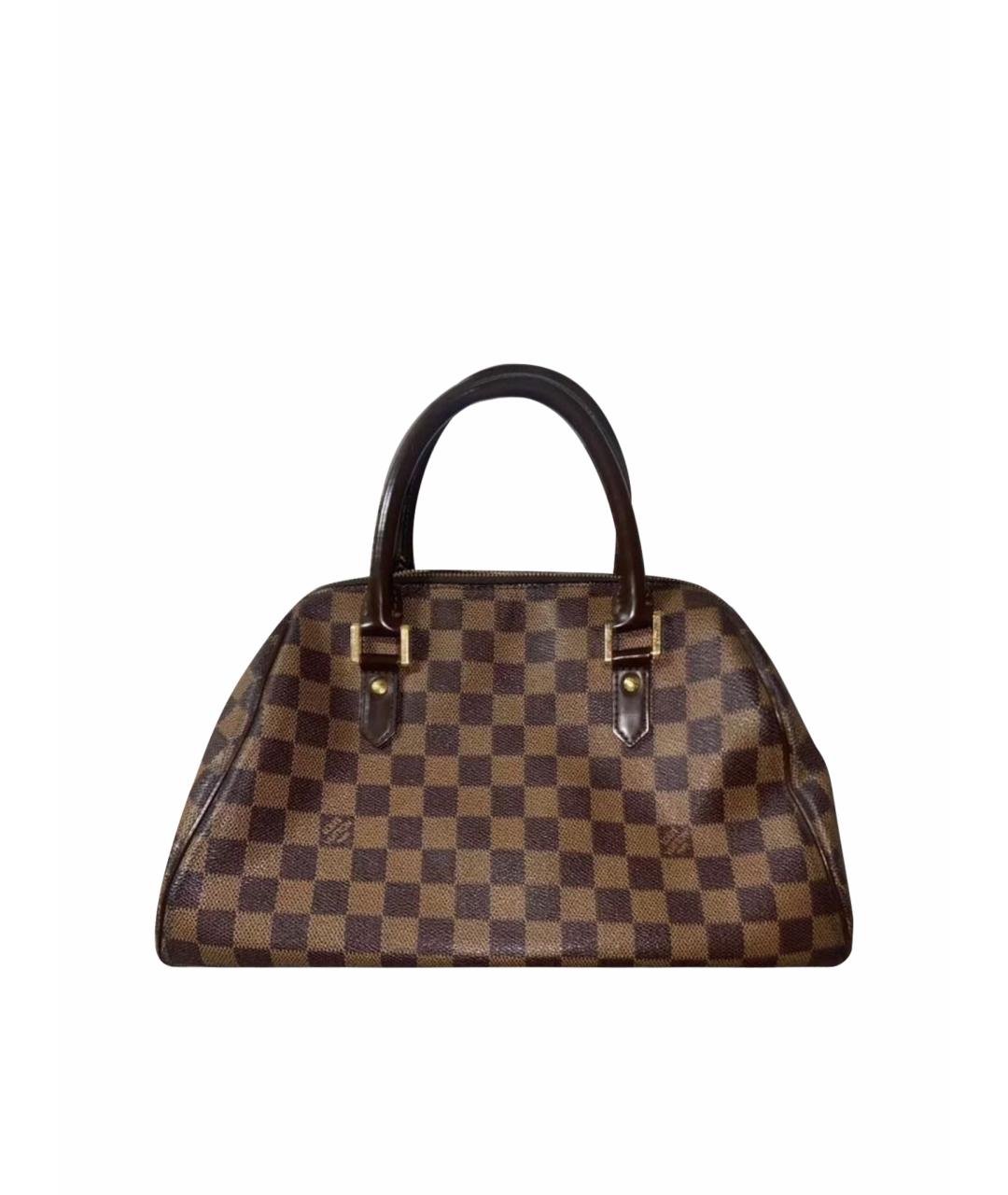 LOUIS VUITTON Коричневая кожаная сумка с короткими ручками, фото 1