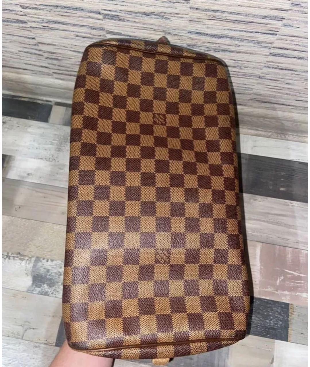 LOUIS VUITTON Коричневая кожаная сумка с короткими ручками, фото 2