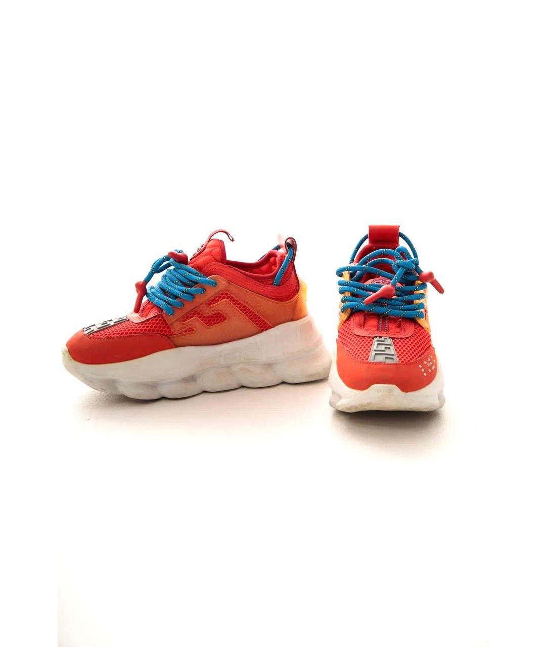 VERSACE Коралловые текстильные кроссовки, фото 2