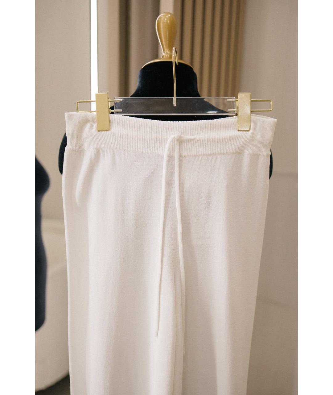 ERMANNO SCERVINO Белые вискозные прямые брюки, фото 2