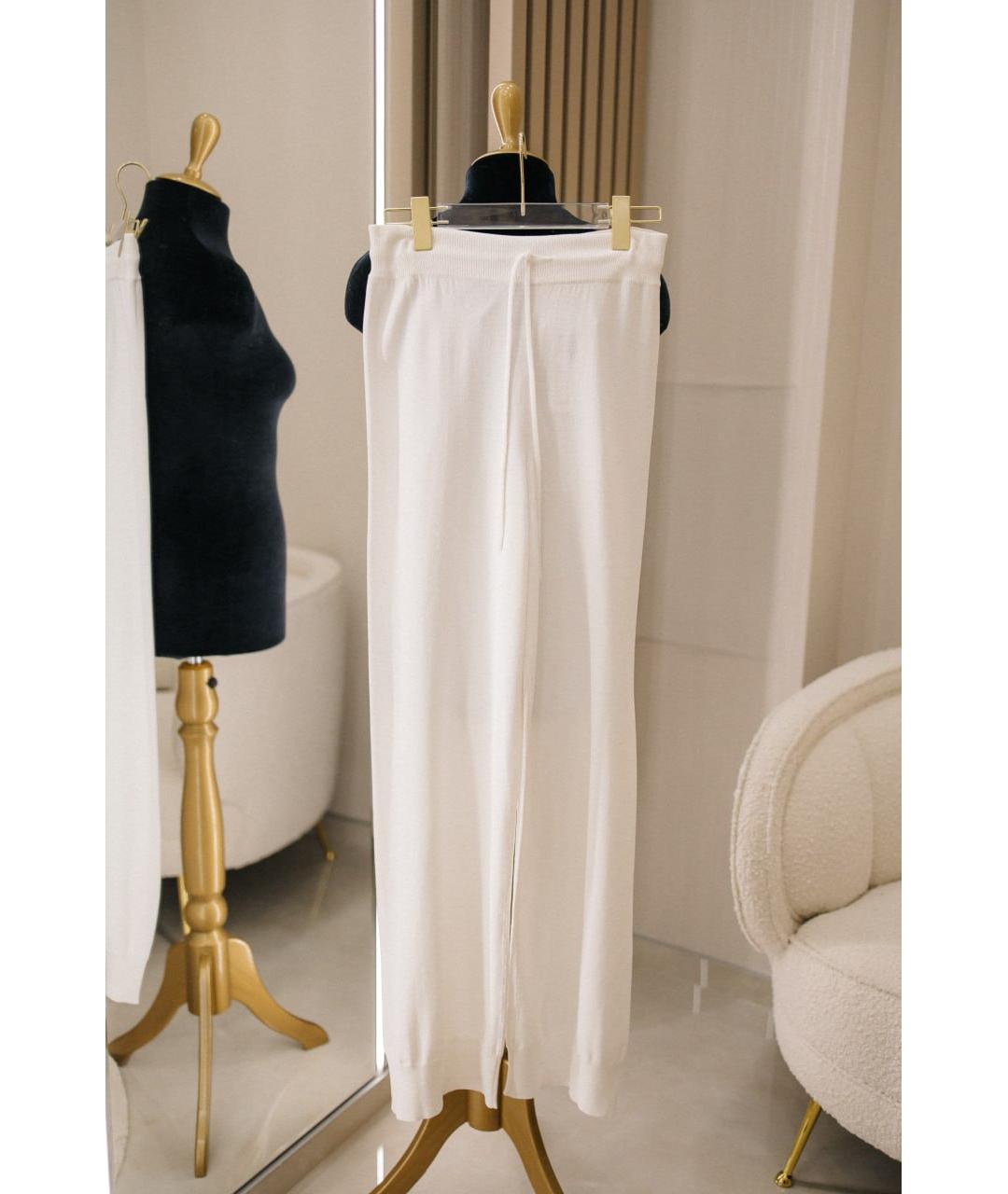 ERMANNO SCERVINO Белые вискозные прямые брюки, фото 5