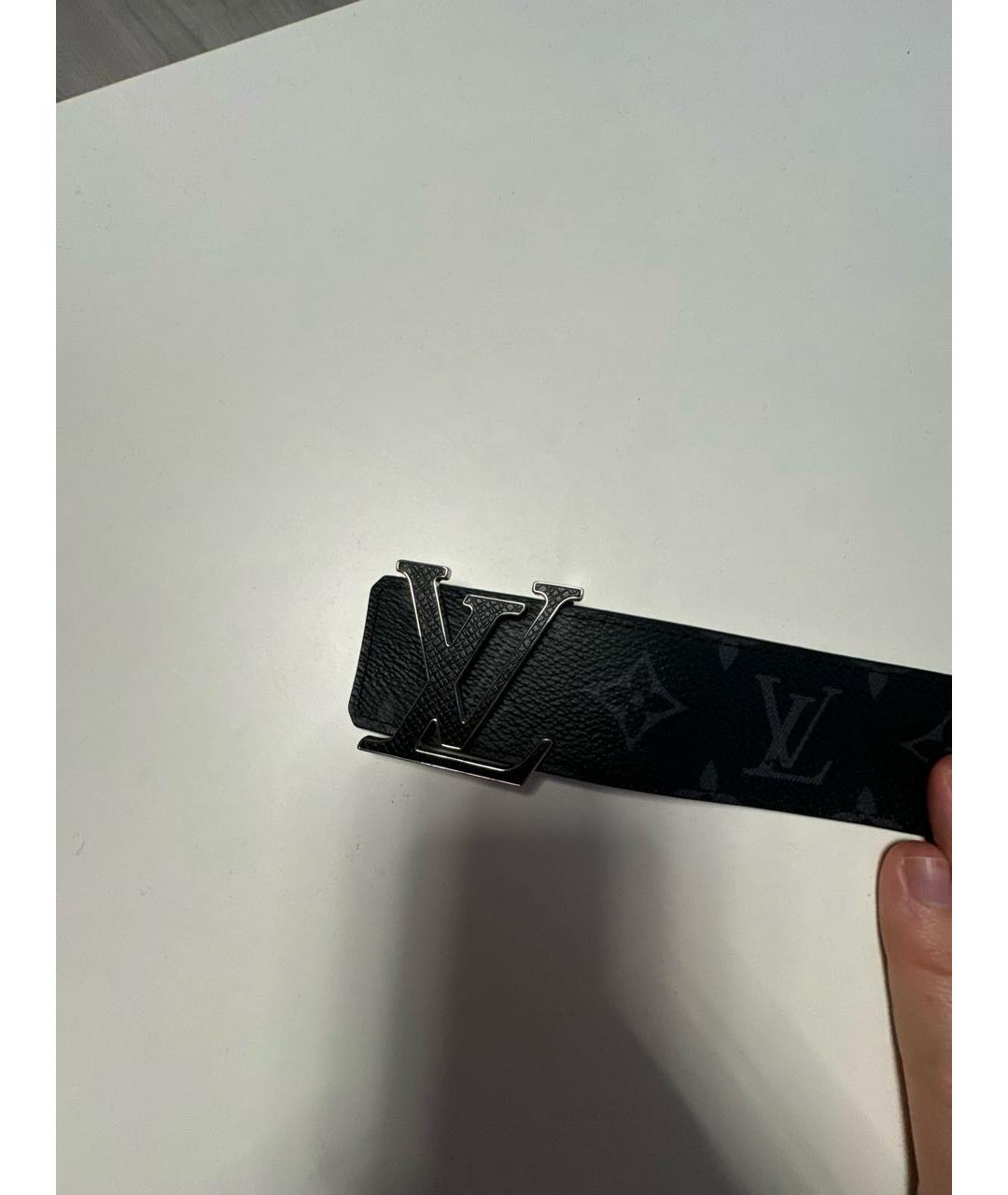 LOUIS VUITTON Черный кожаный ремень, фото 2