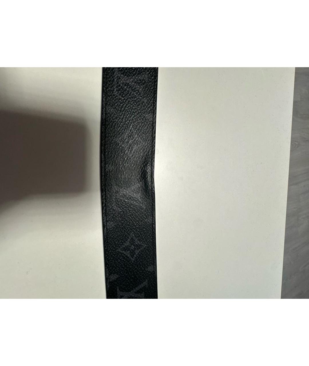LOUIS VUITTON Черный кожаный ремень, фото 5