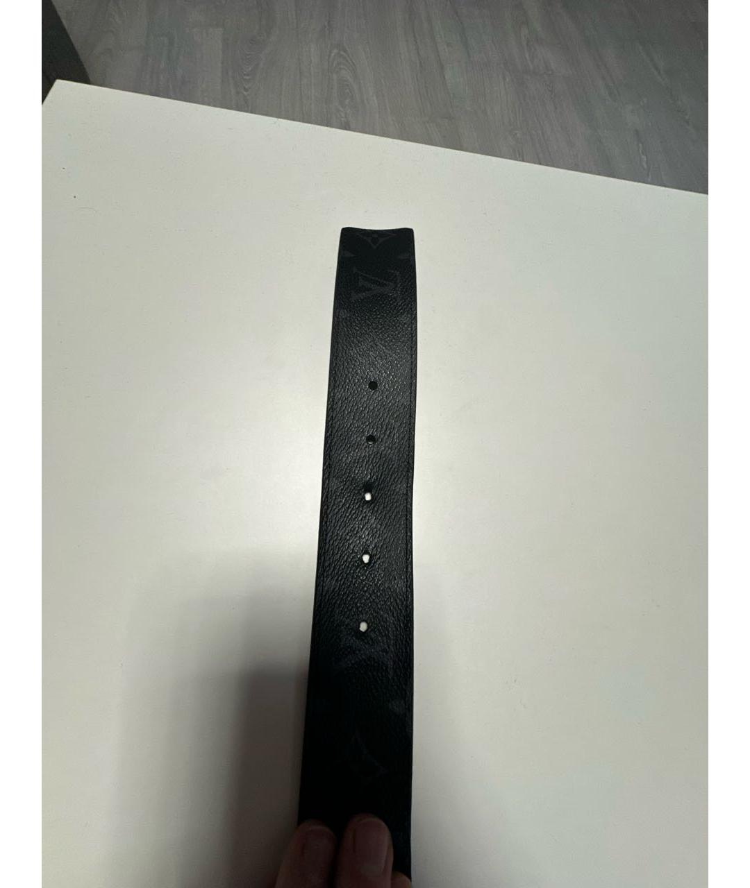 LOUIS VUITTON Черный кожаный ремень, фото 4