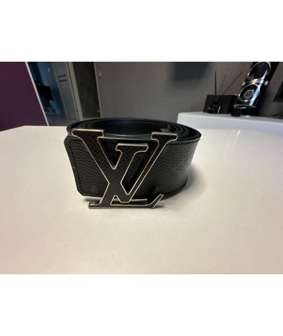 LOUIS VUITTON Черный кожаный ремень, фото 6