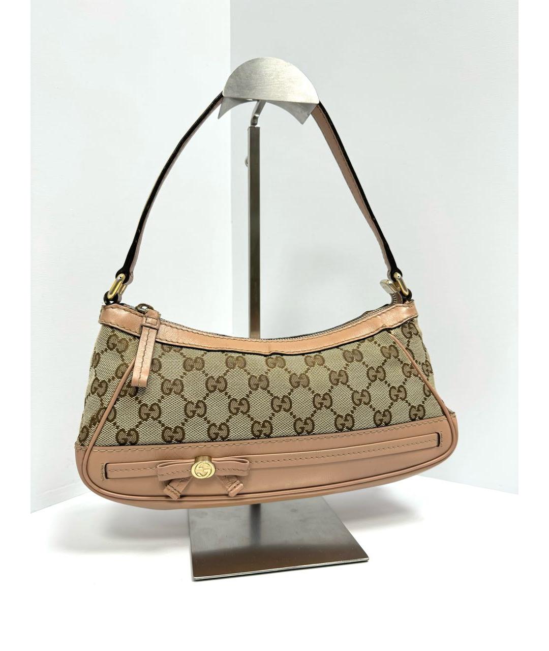 GUCCI Бежевая тканевая сумка через плечо, фото 2