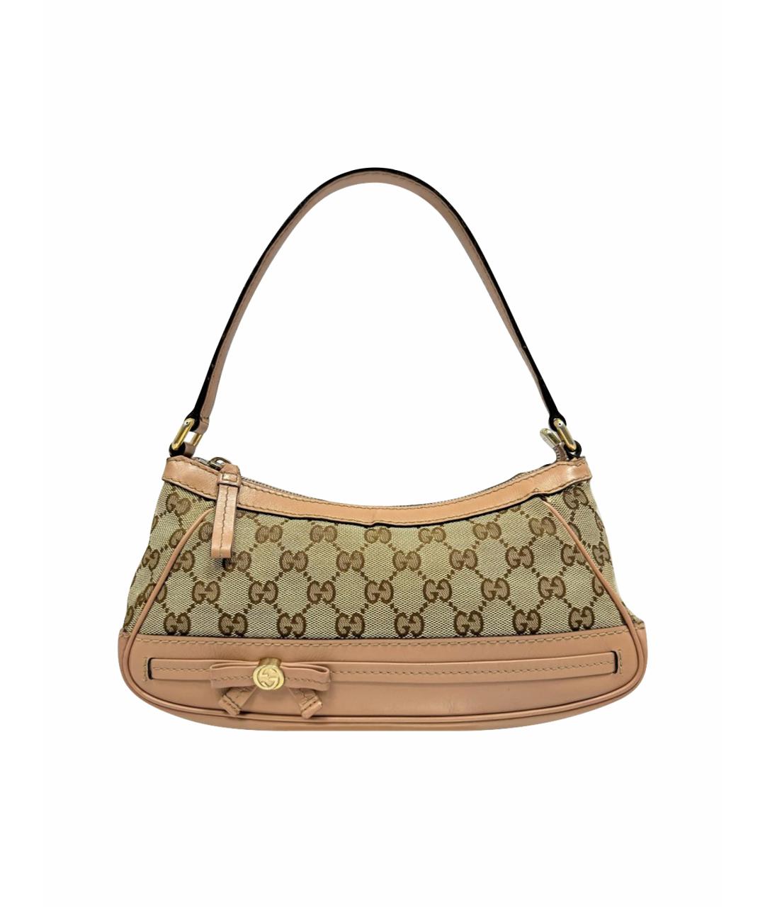 GUCCI Бежевая тканевая сумка через плечо, фото 1