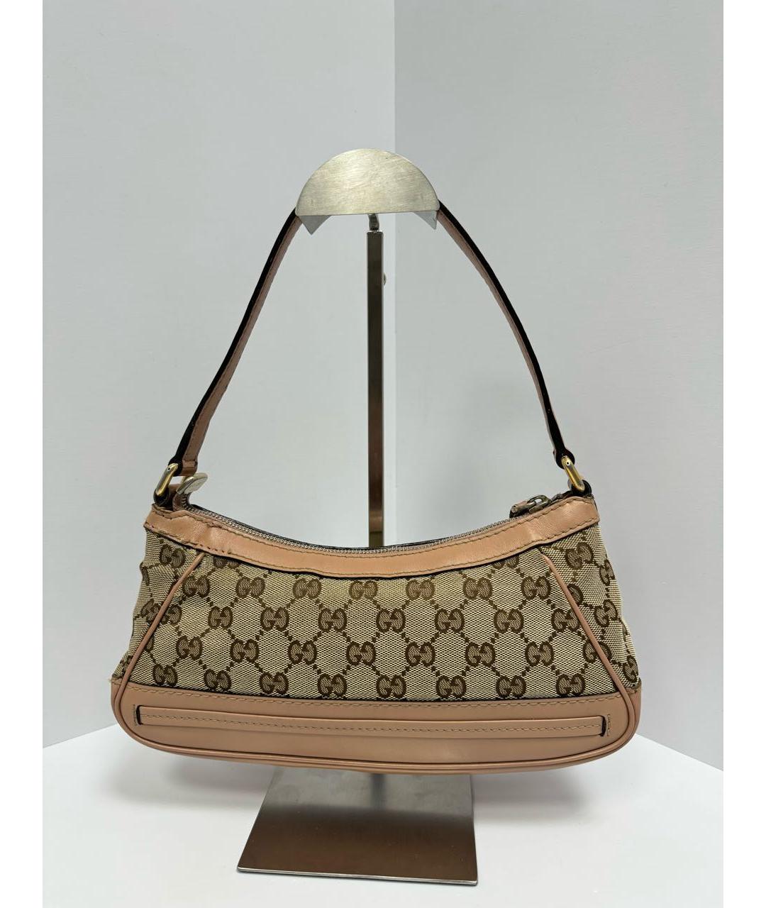 GUCCI Бежевая тканевая сумка через плечо, фото 3