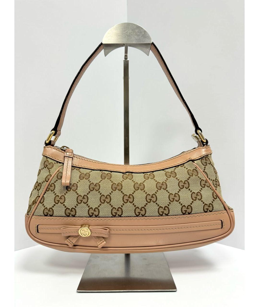 GUCCI Бежевая тканевая сумка через плечо, фото 4