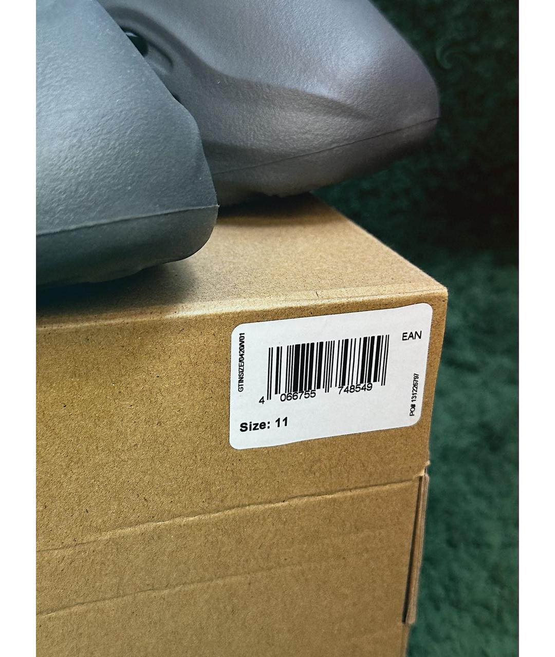 ADIDAS YEEZY Антрацитовые резиновые низкие кроссовки / кеды, фото 6