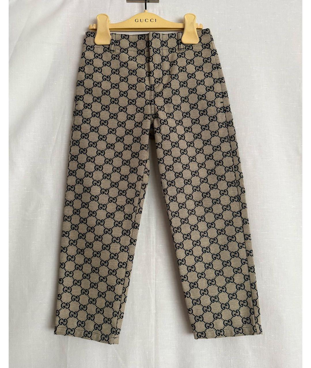 GUCCI KIDS Бежевые хлопковые брюки и шорты, фото 6