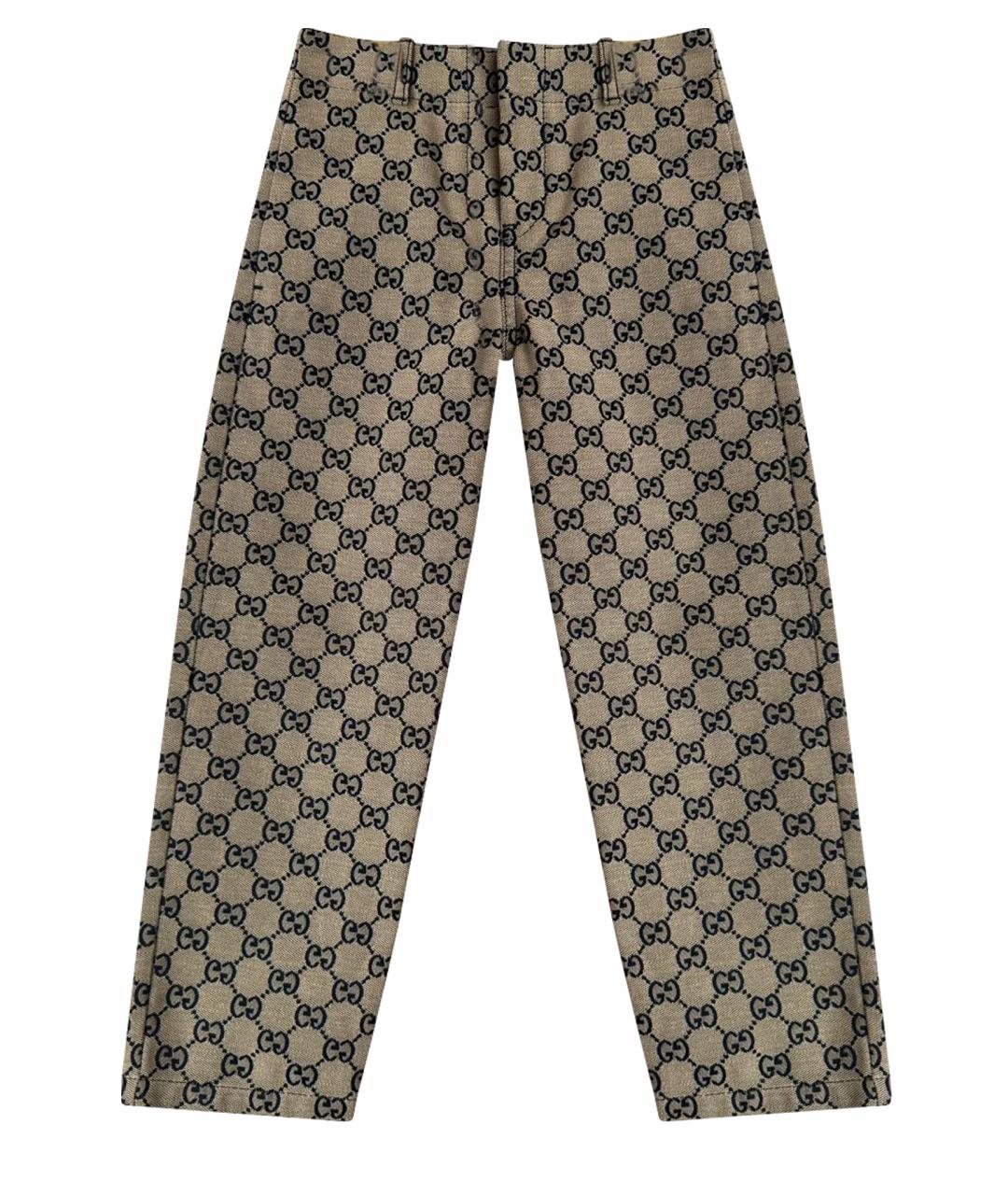 GUCCI KIDS Бежевые хлопковые брюки и шорты, фото 1