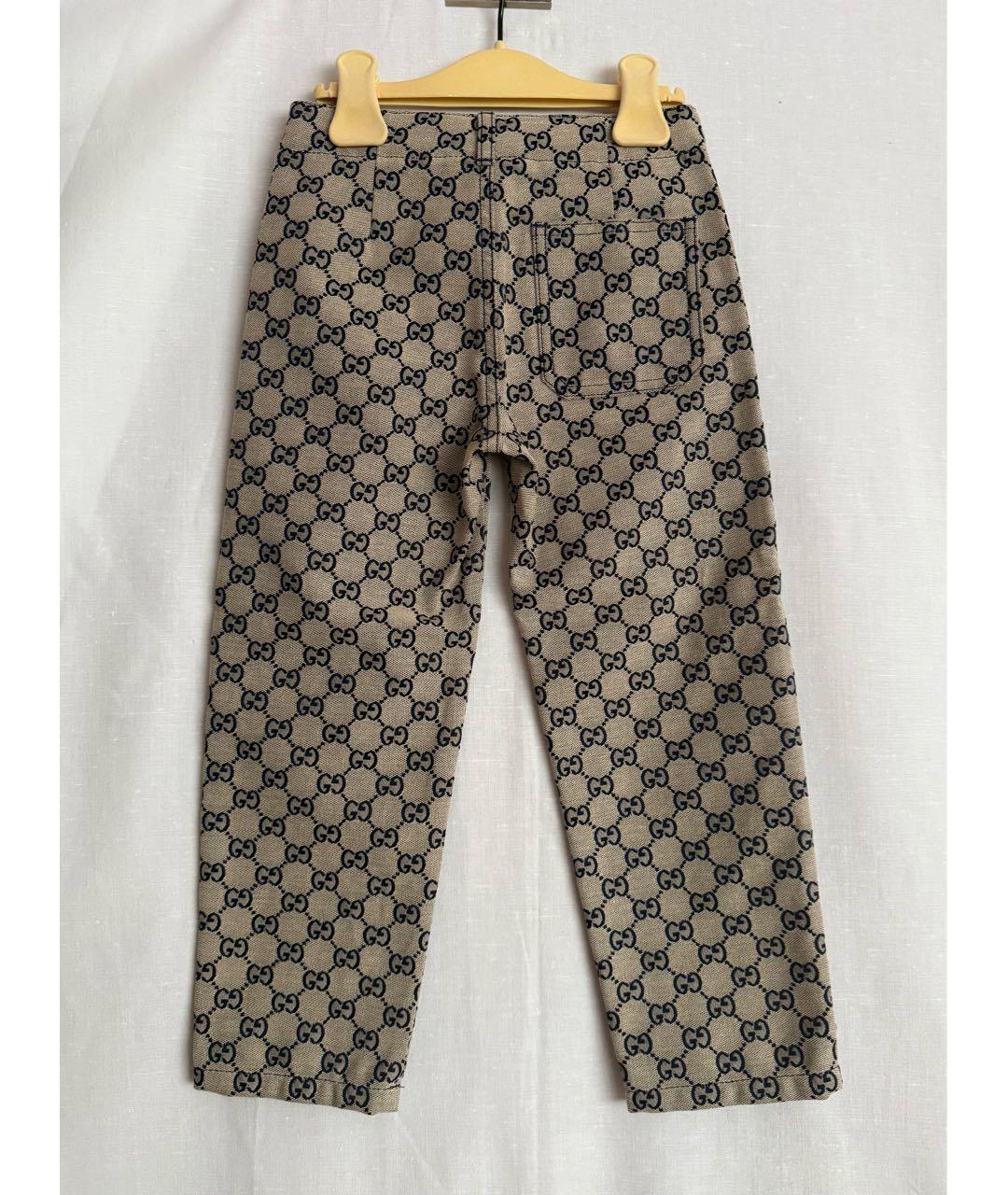 GUCCI KIDS Бежевые хлопковые брюки и шорты, фото 2