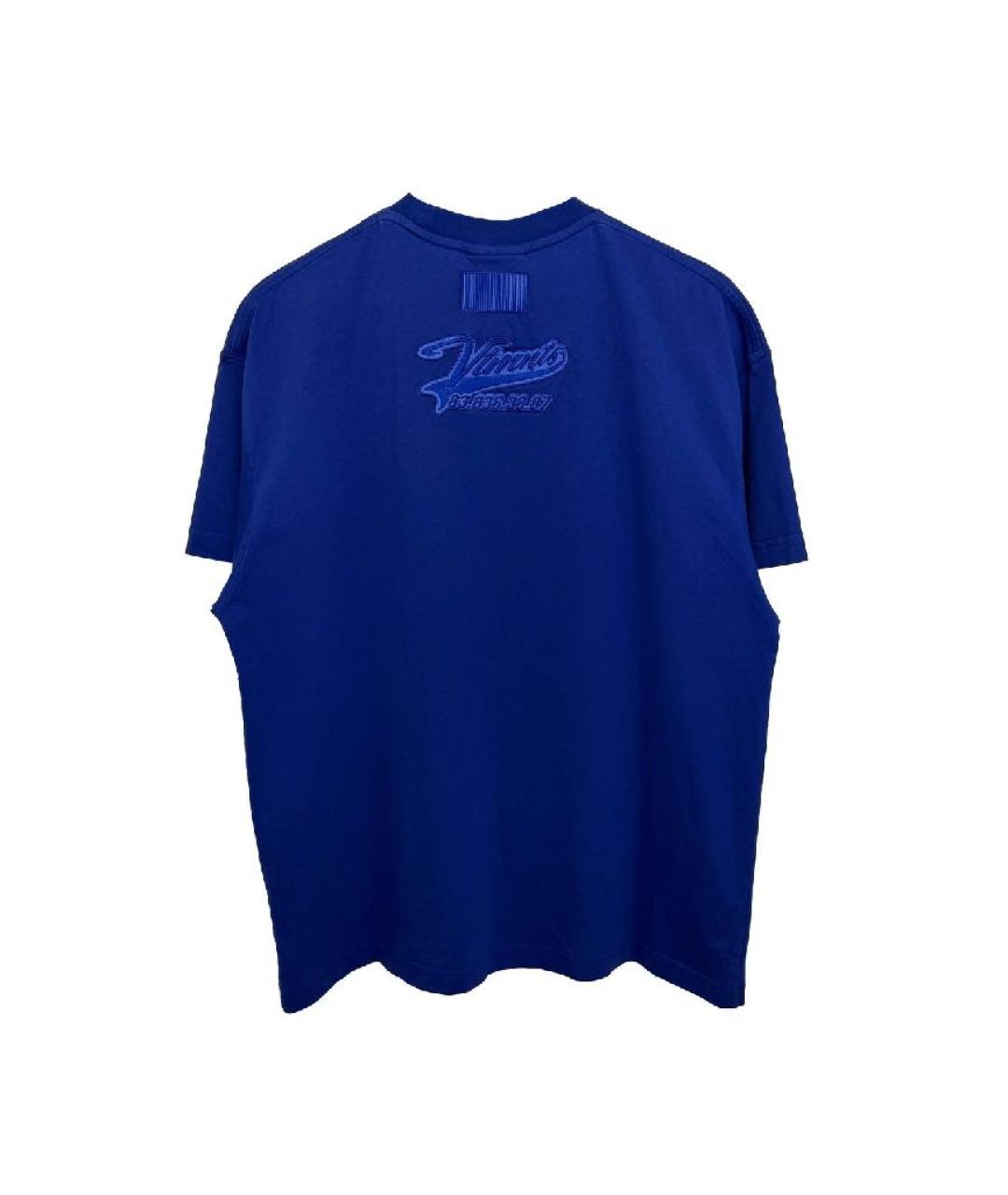 VETEMENTS Синяя хлопковая футболка, фото 2
