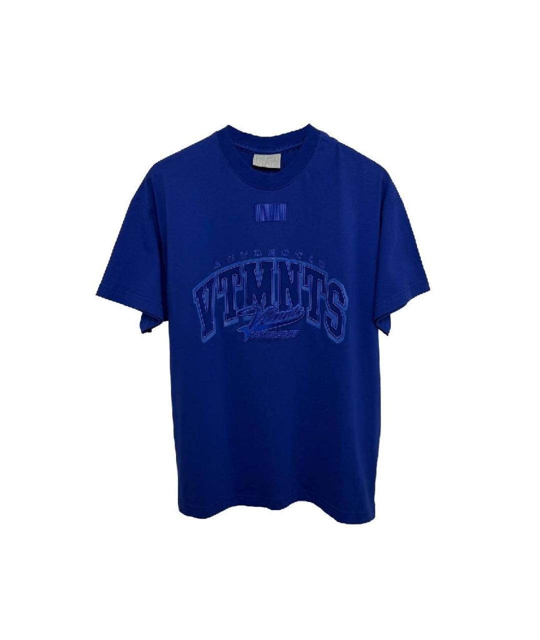 VETEMENTS Синяя хлопковая футболка, фото 4