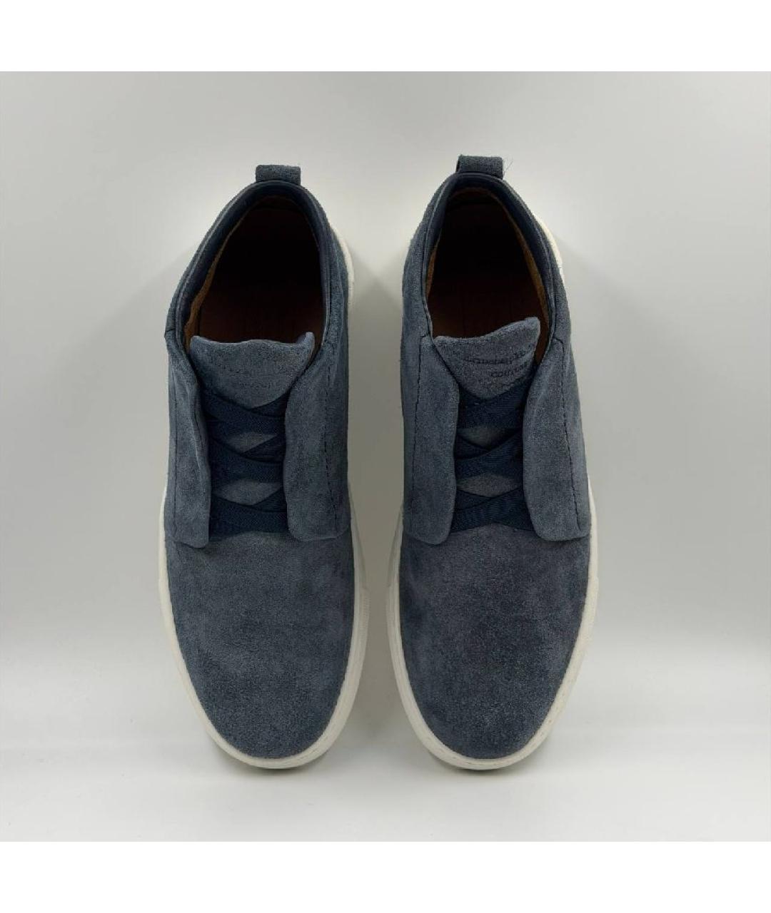 ERMENEGILDO ZEGNA XXX Голубые замшевые высокие ботинки, фото 2