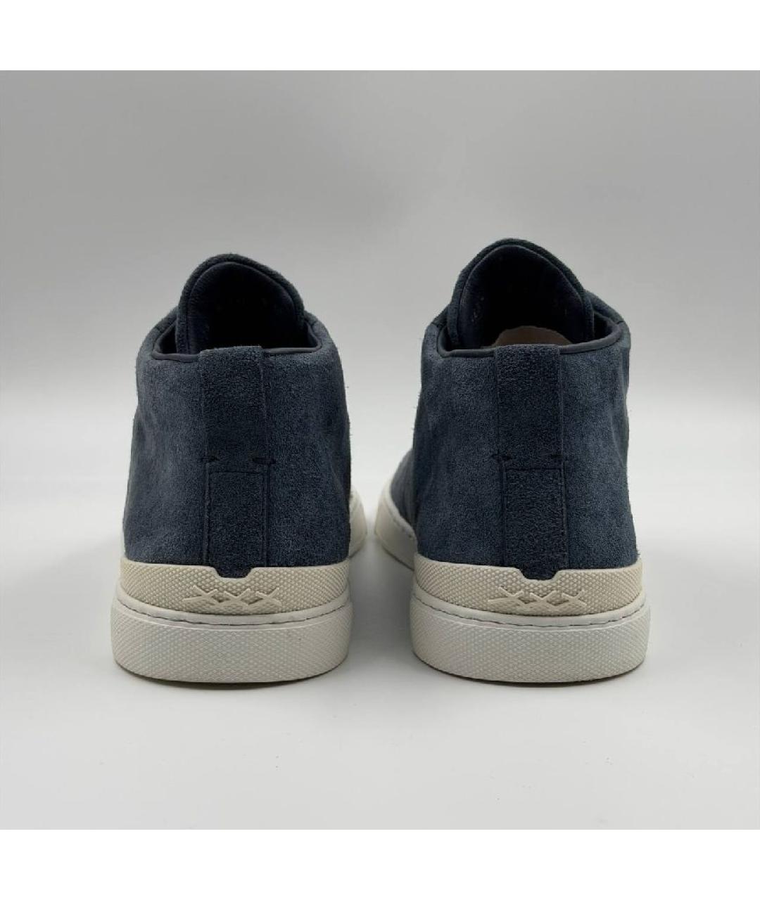 ERMENEGILDO ZEGNA XXX Голубые замшевые высокие ботинки, фото 5