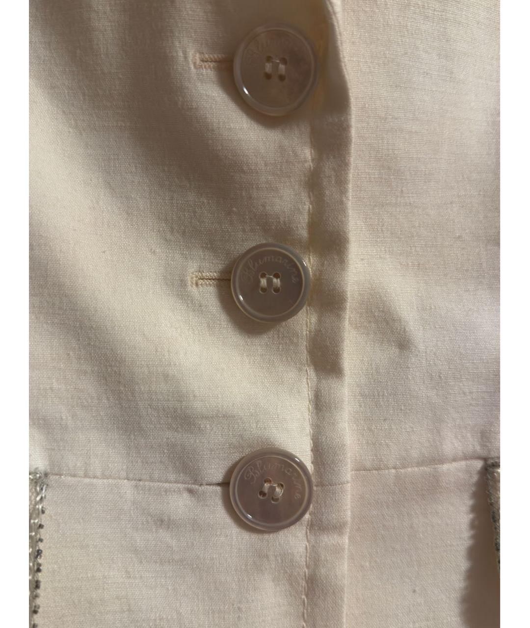 BLUMARINE Бежевый льняной жакет/пиджак, фото 2