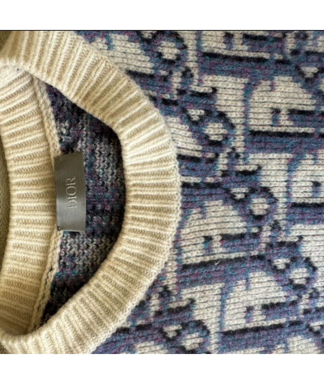 CHRISTIAN DIOR Голубой кашемировый джемпер / свитер, фото 3