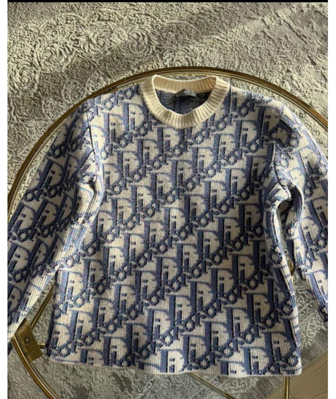 CHRISTIAN DIOR Голубой кашемировый джемпер / свитер, фото 2