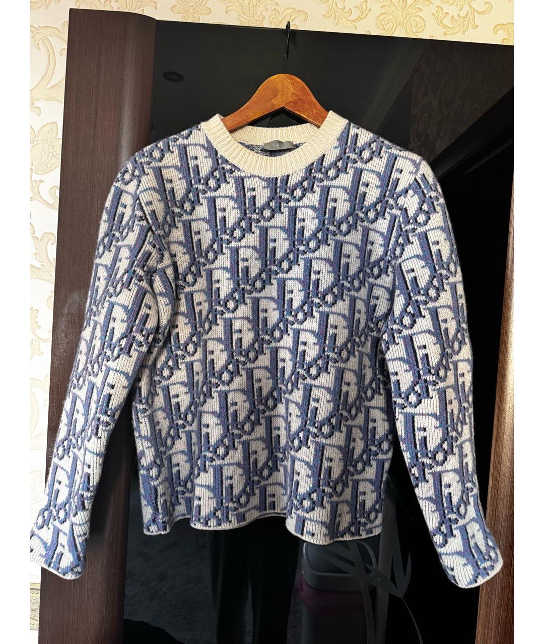 CHRISTIAN DIOR Голубой кашемировый джемпер / свитер, фото 4