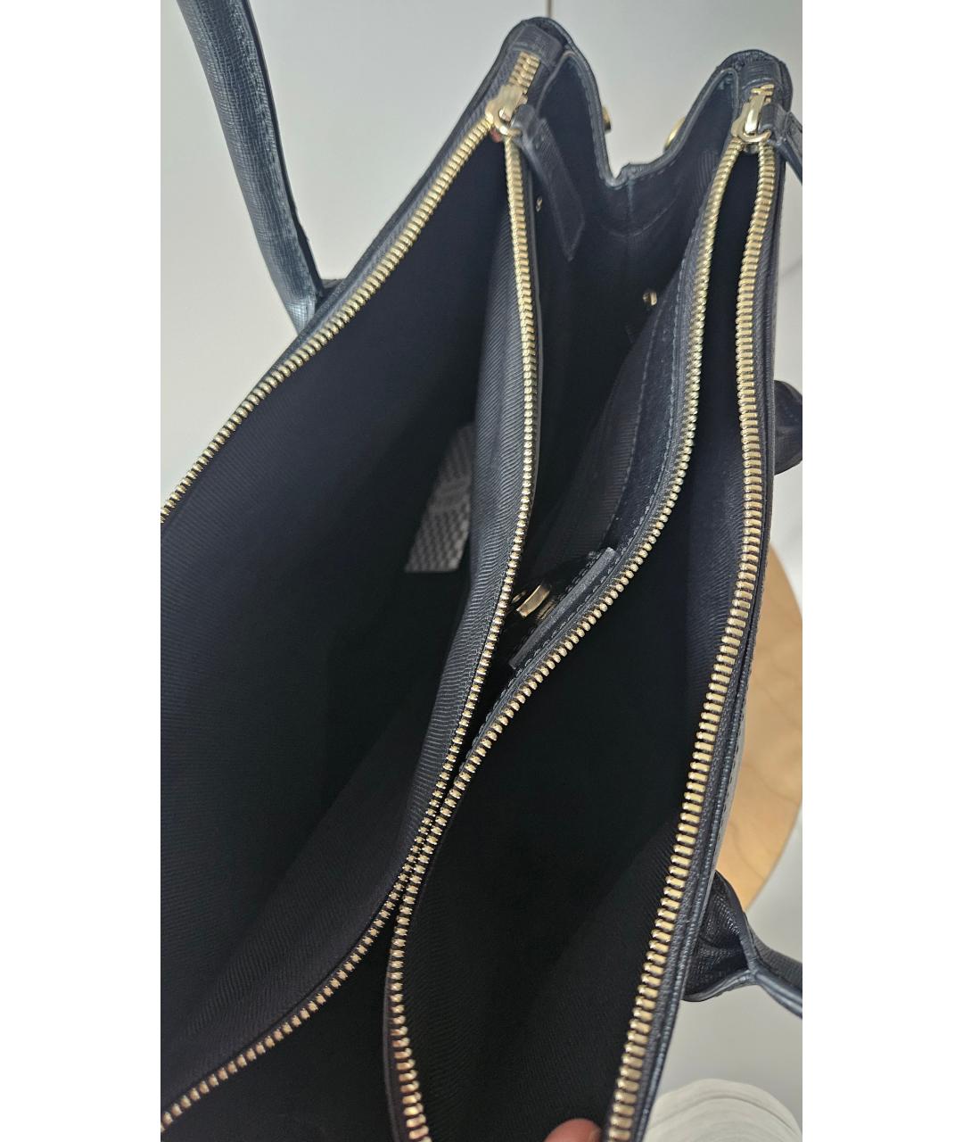 FURLA Черная кожаная сумка тоут, фото 4