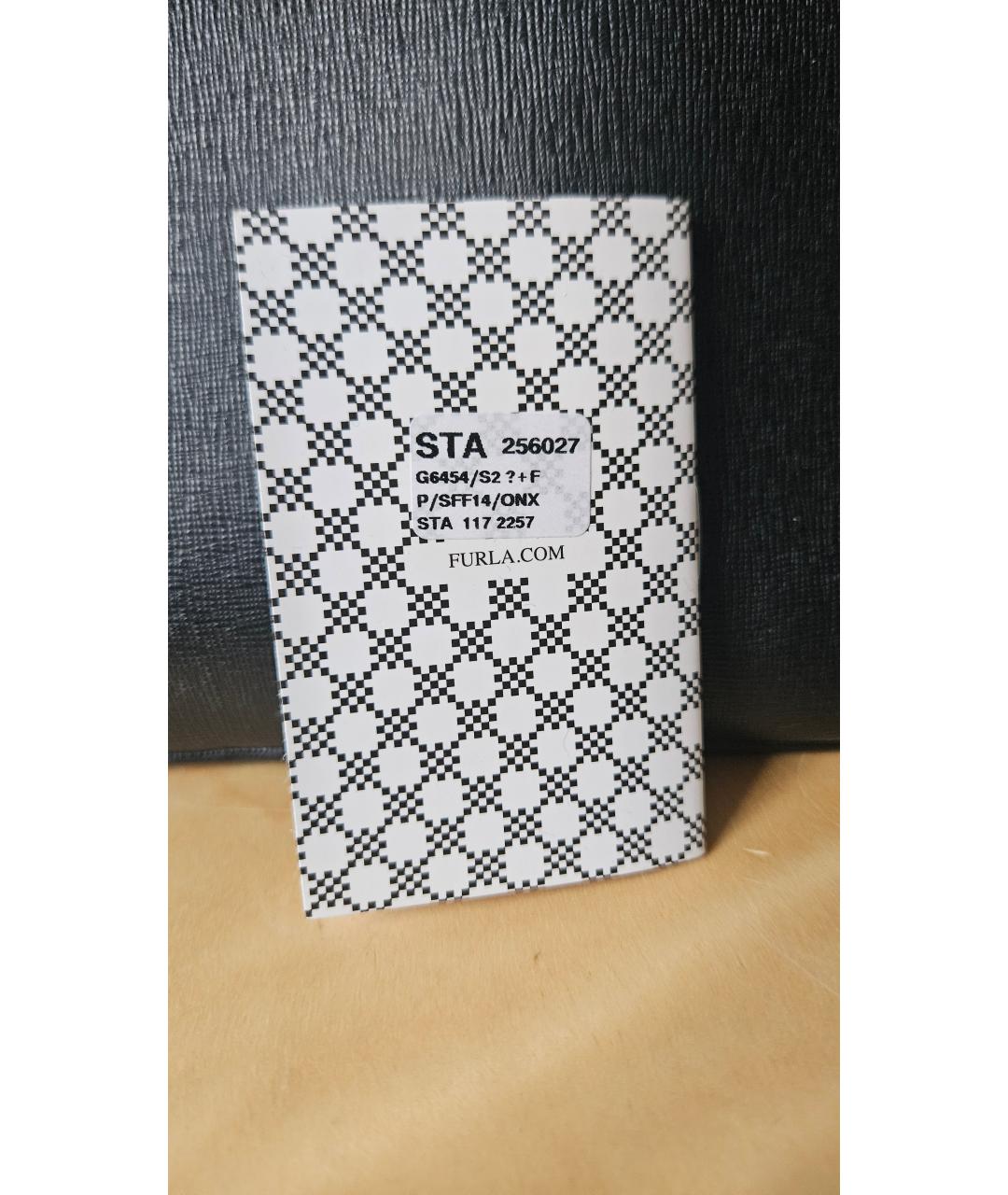 FURLA Черная кожаная сумка тоут, фото 8