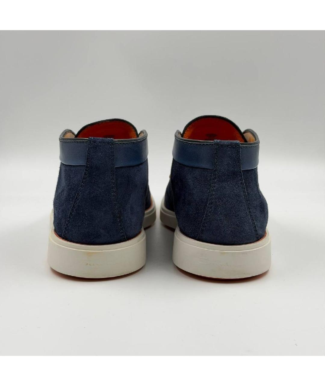 SANTONI Темно-синие замшевые лоферы, фото 5