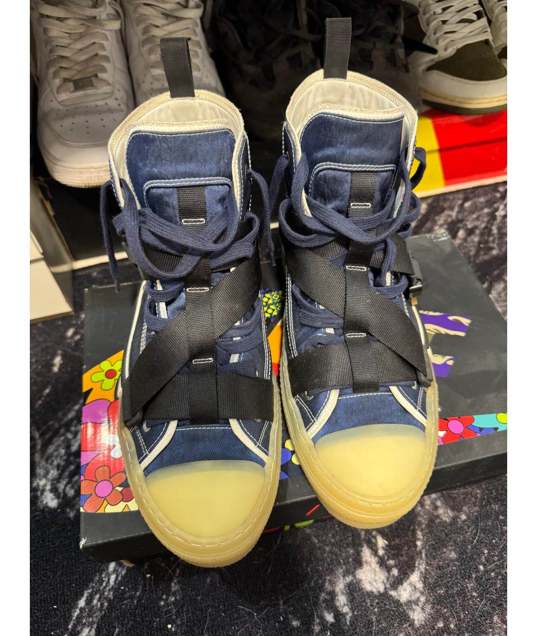 CHRISTIAN DIOR Темно-синие высокие кроссовки / кеды, фото 2